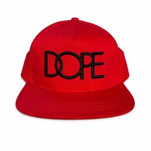 DOPE Red Snapback with Black Logo